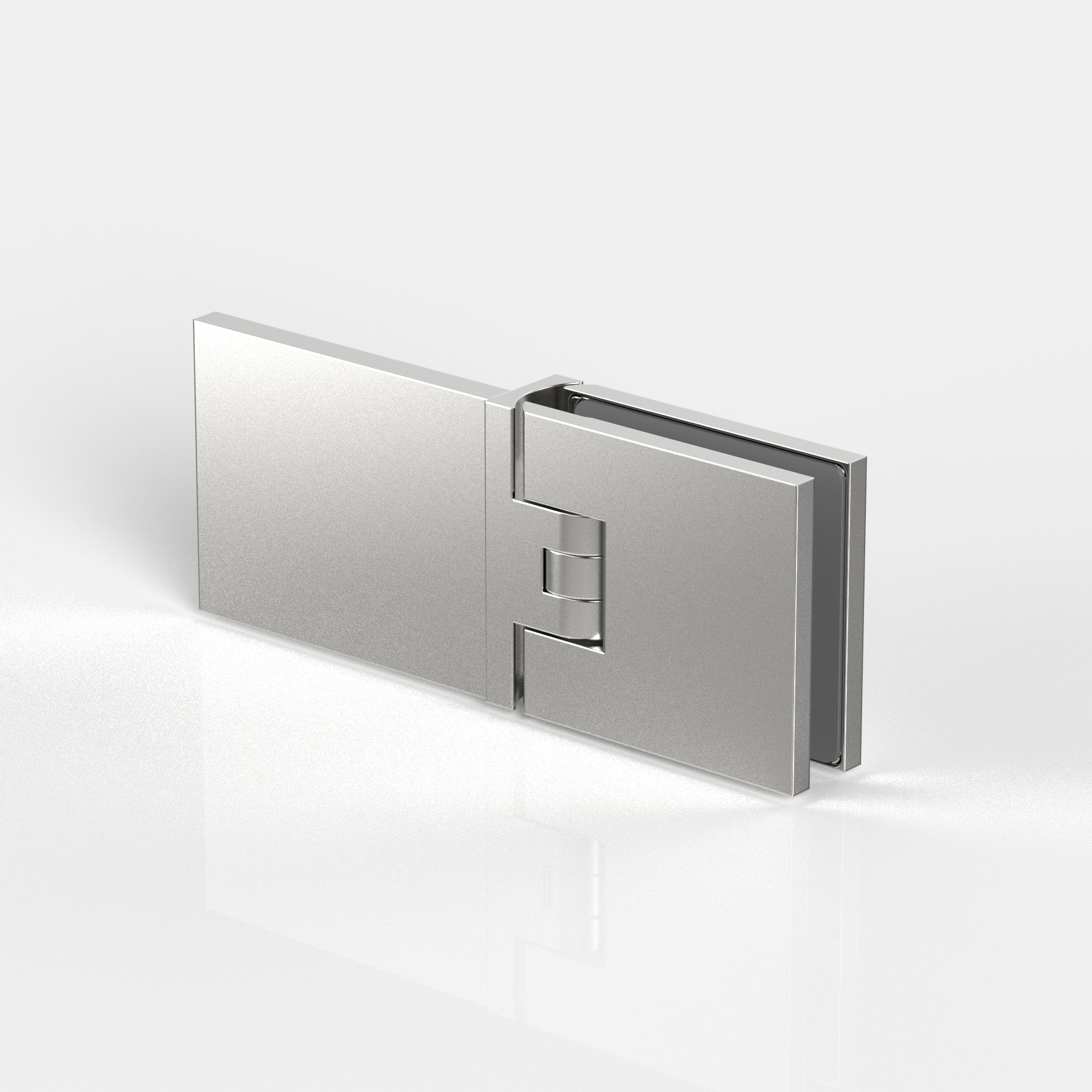 Pendelgångjärn, glas‑vägg 180°