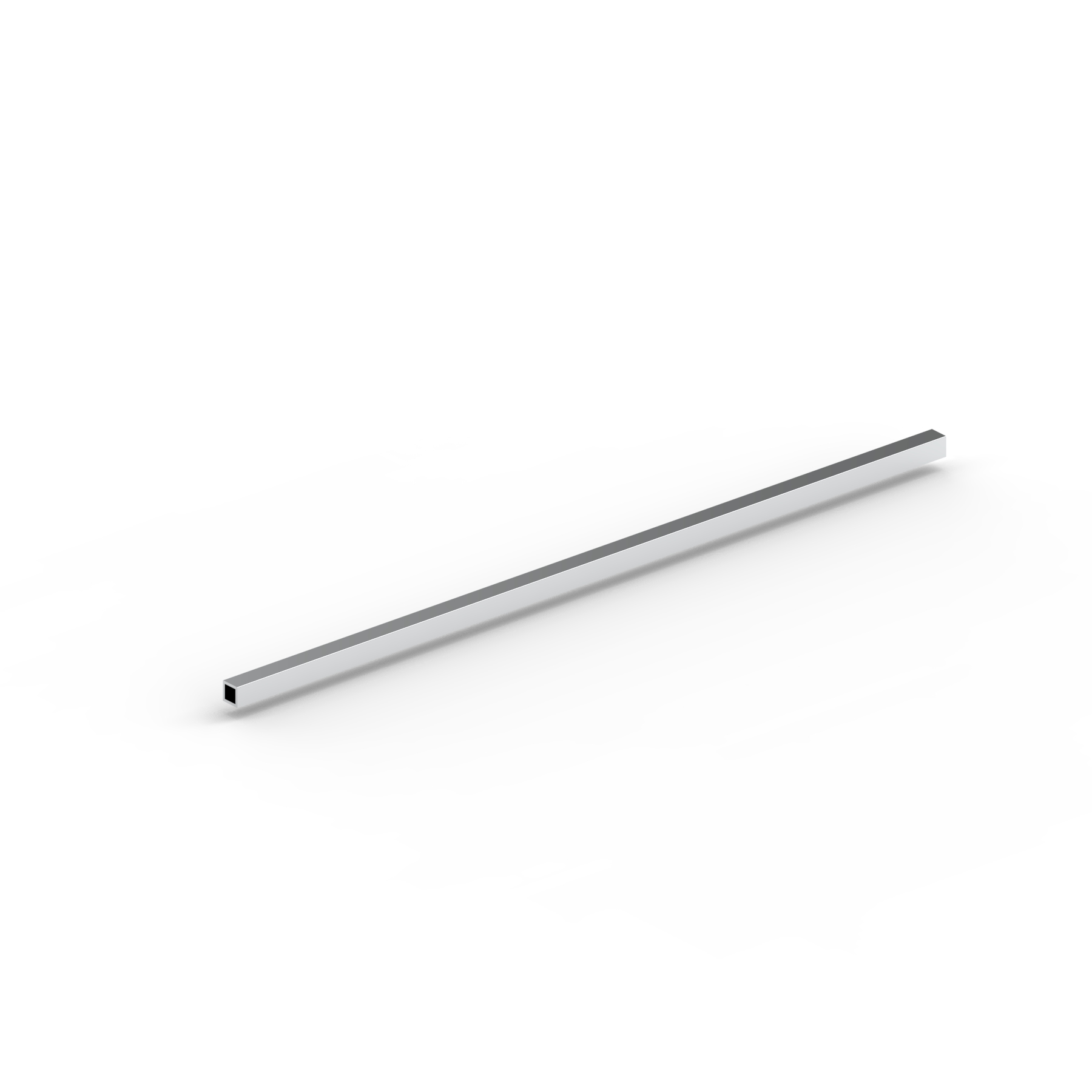 Mässingsrör 15×15×1,5 mm, längd 1300 mm, mattkrom