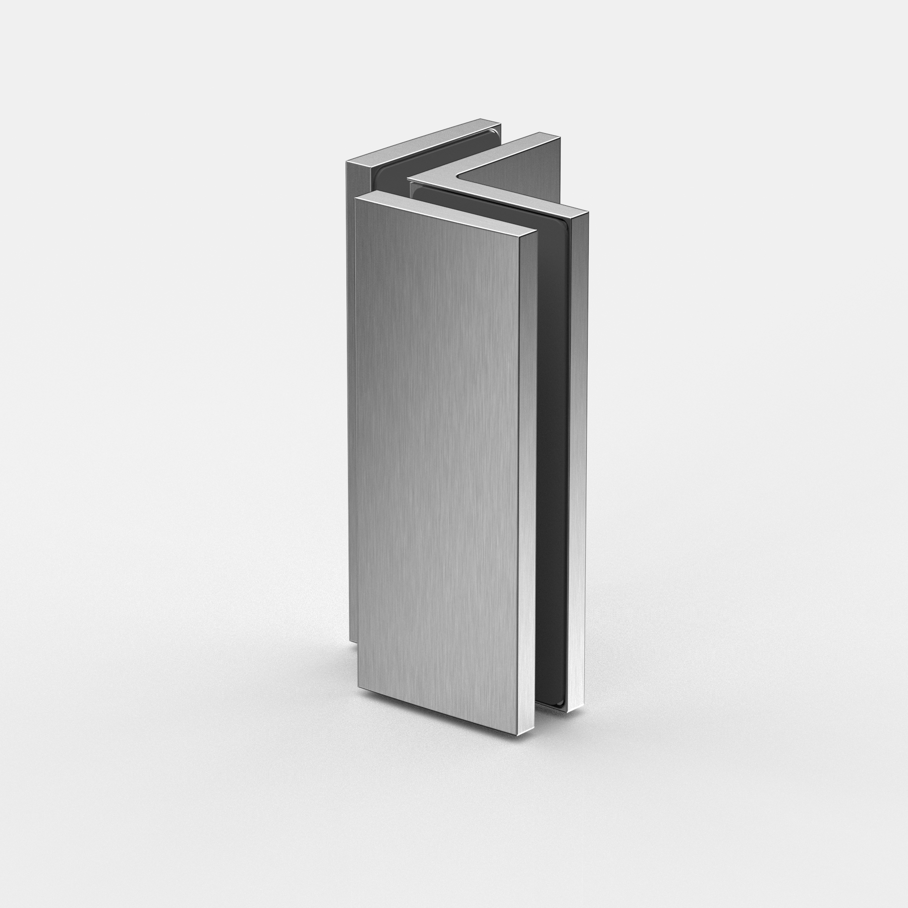 Fasta vinkelbeslag glas–glas 90°