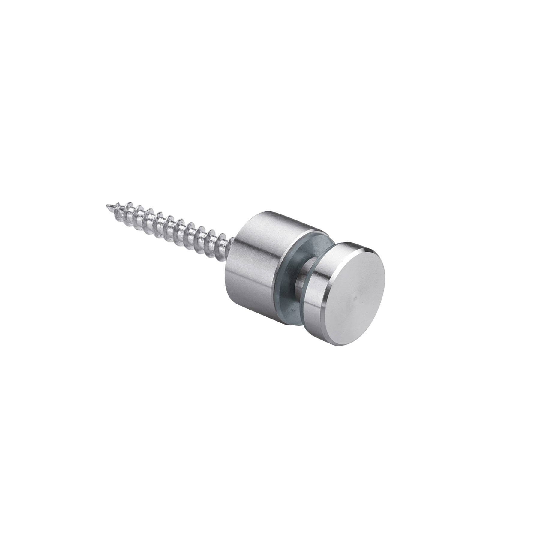 Punktfäste Ø16 mm, höjt huvud, rostfritt stål 304, för 4–6 mm glas, 5×40 träskruv
