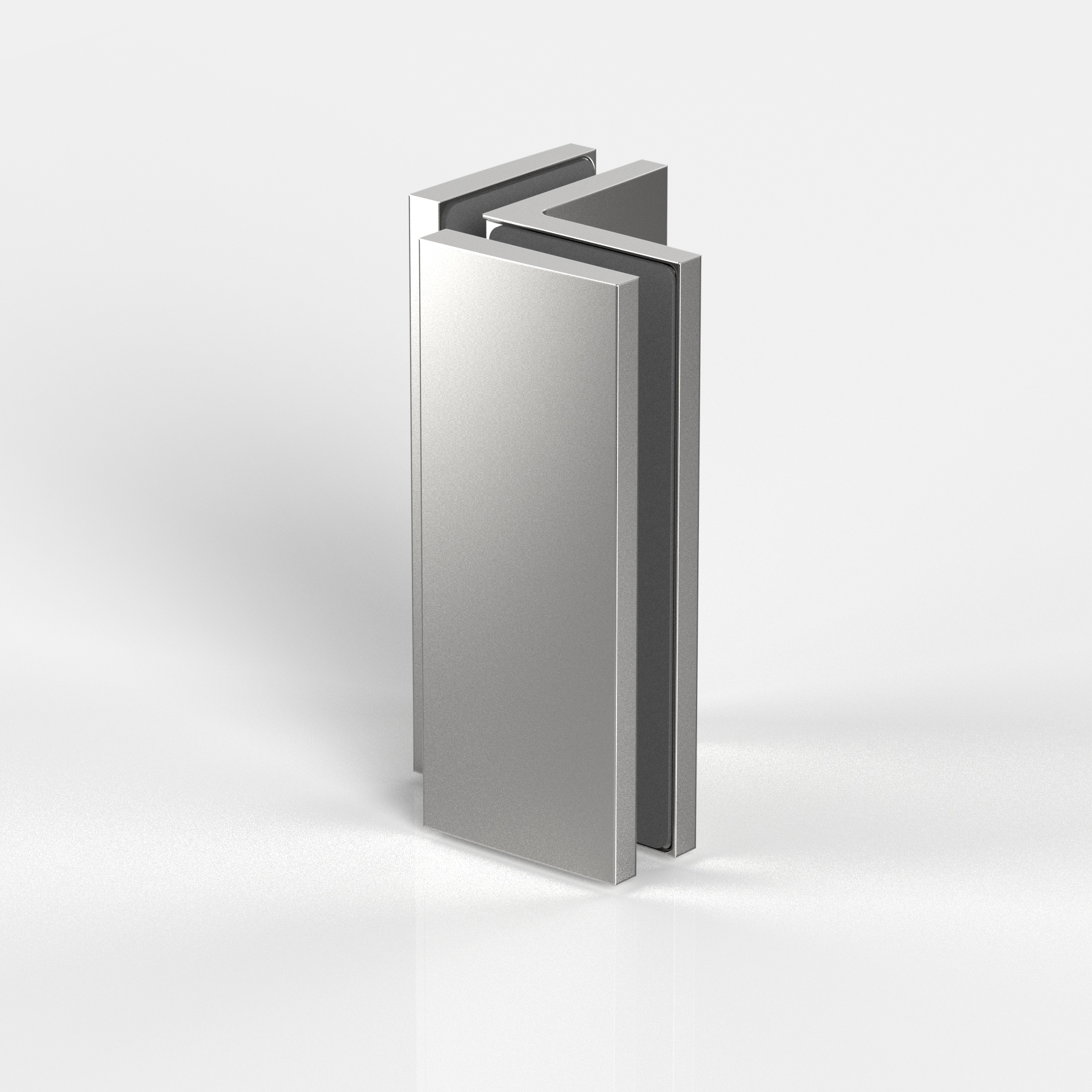 Fasta vinkelbeslag glas–glas 90°
