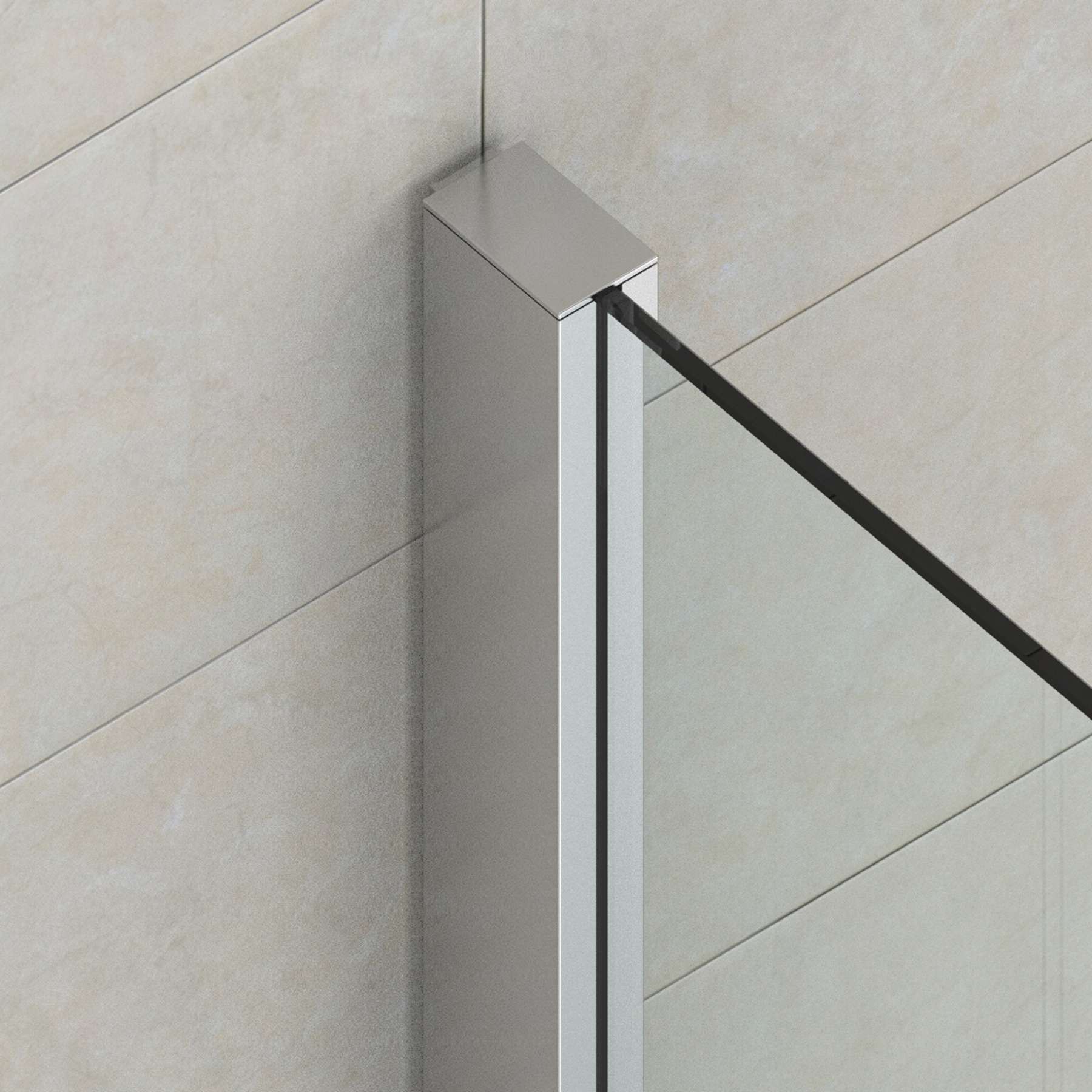 Klämprofil för 8 mm glas, längd 2010 mm, aluminium naturanodiserad