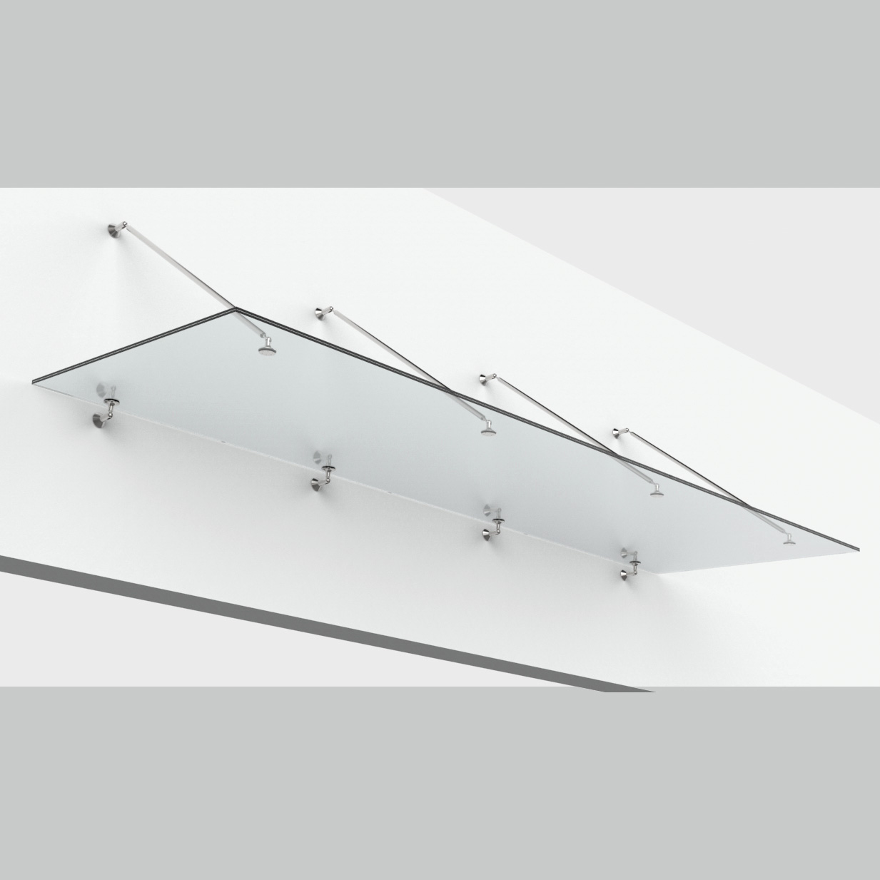 Skärmtakssystem z‑09, 4 stag, för 13,52–21,52 mm glas