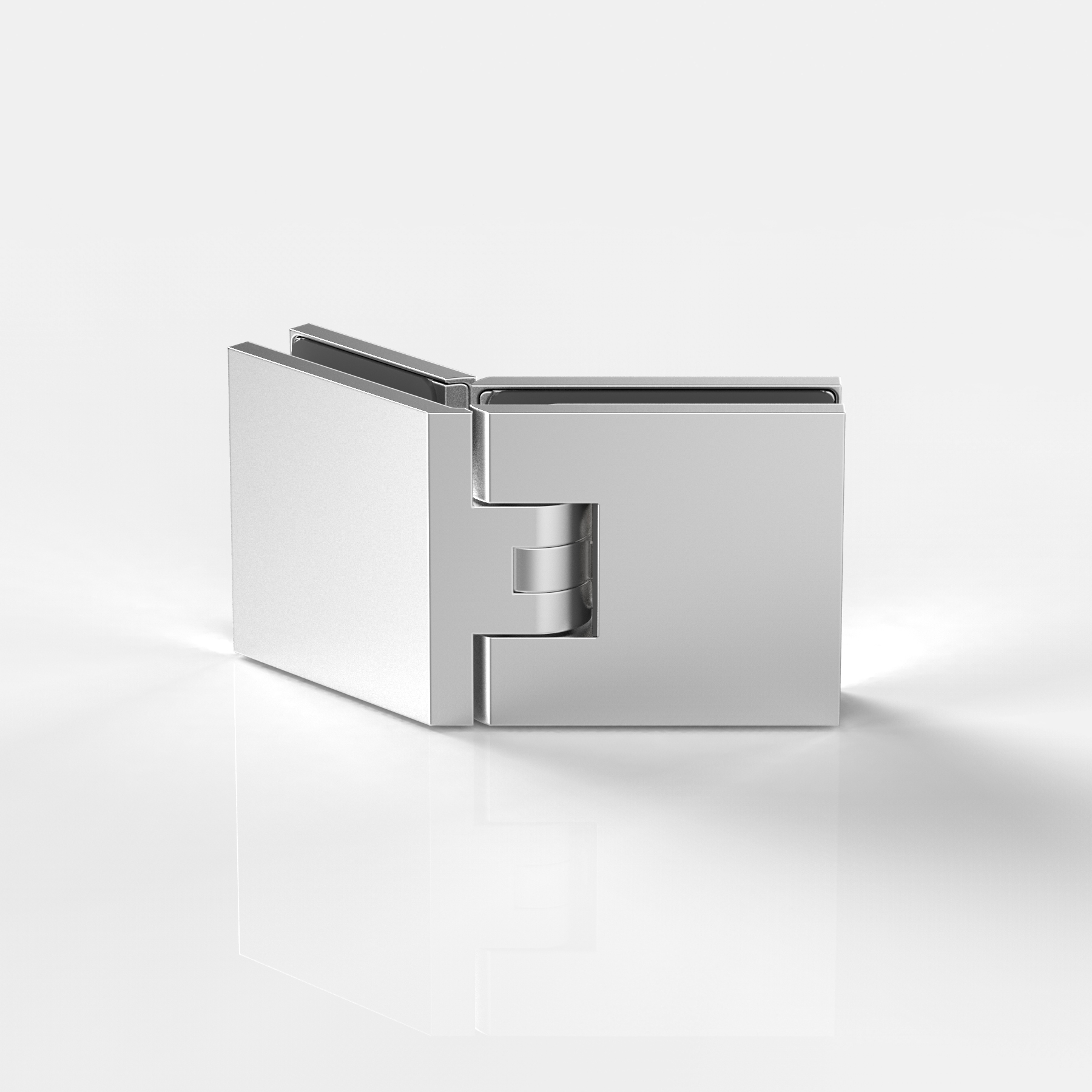 Pendelgångjärn, glas‑glas 135°