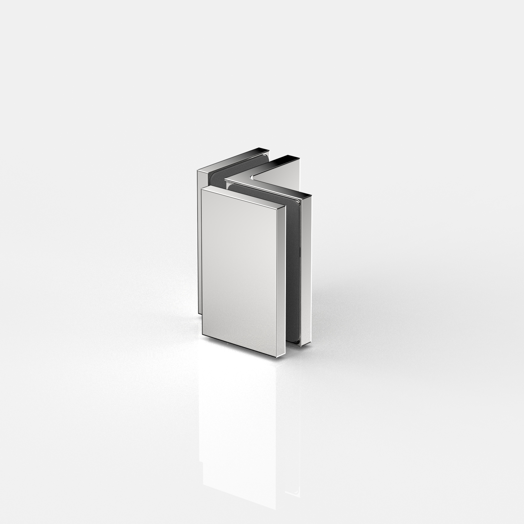 Fasta vinkelbeslag glas‑glas 90°