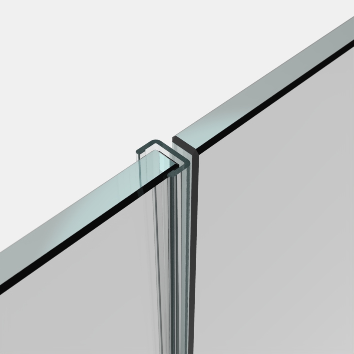Tätningslist 180° för 6 mm glas