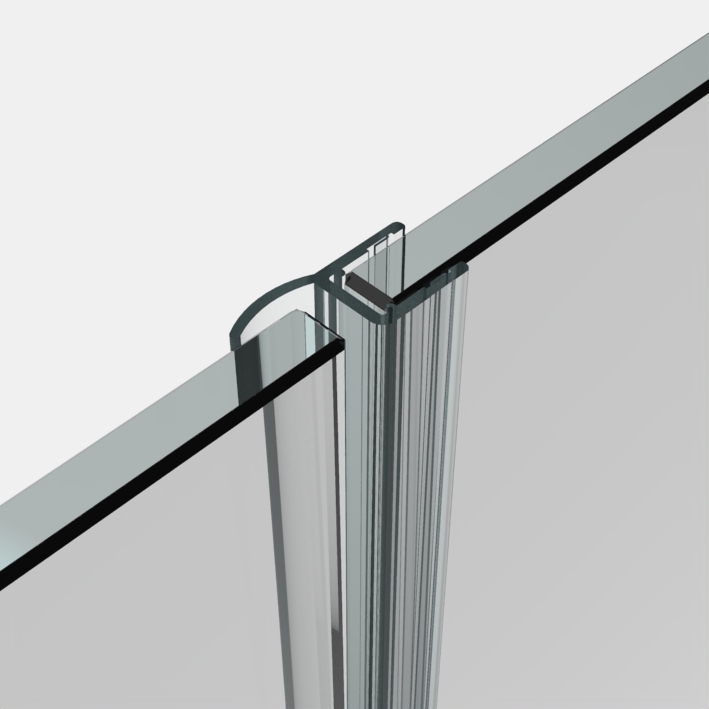 Tätningsprofil glas-glas 180°