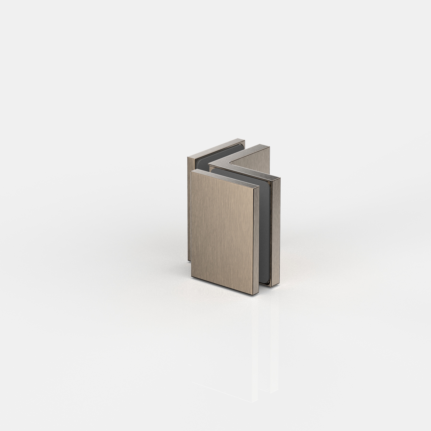 Fasta vinkelbeslag glas-glas 90°