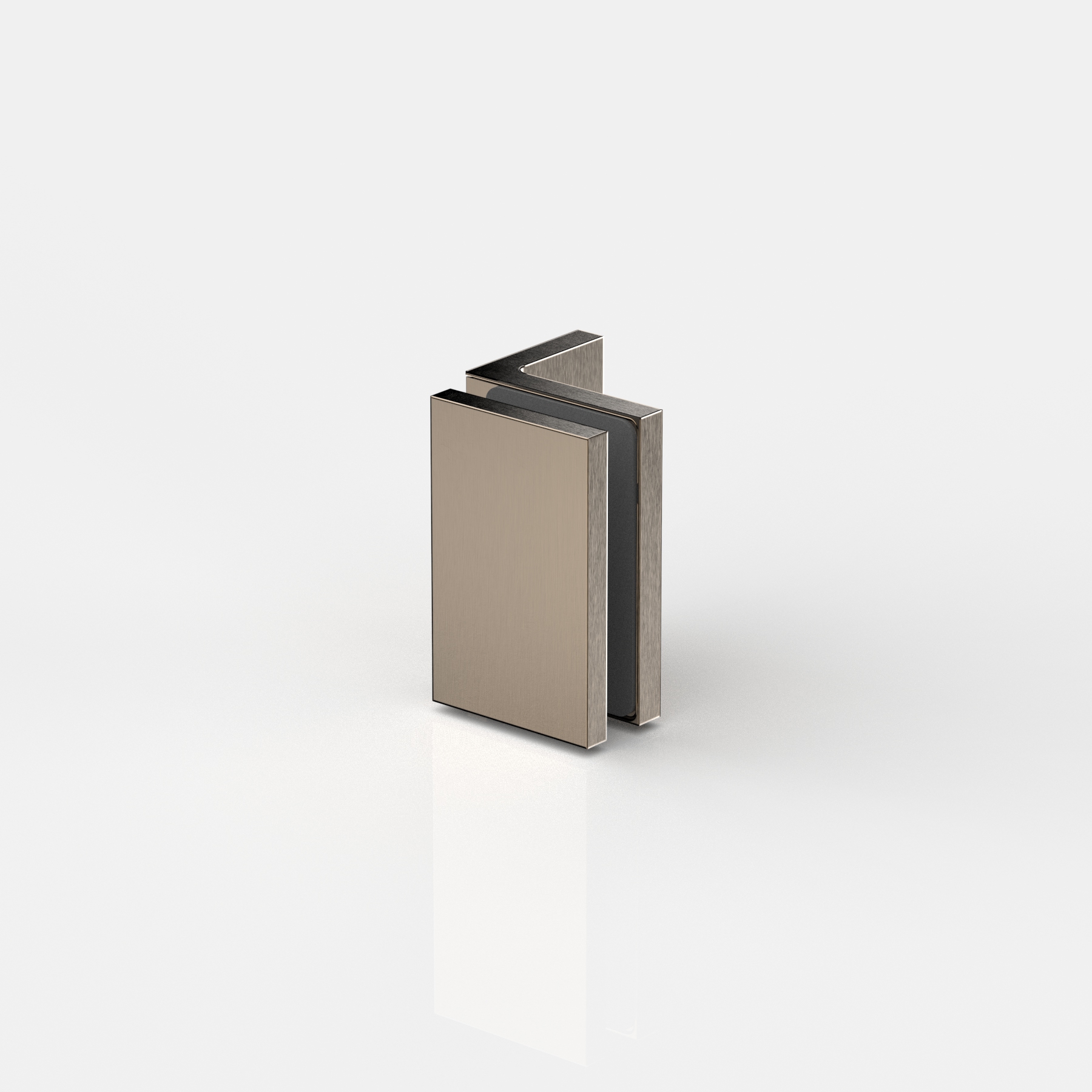 Fasta beslag glas‑vägg 90°, grafitmetall utseende (borstad), Flamea+