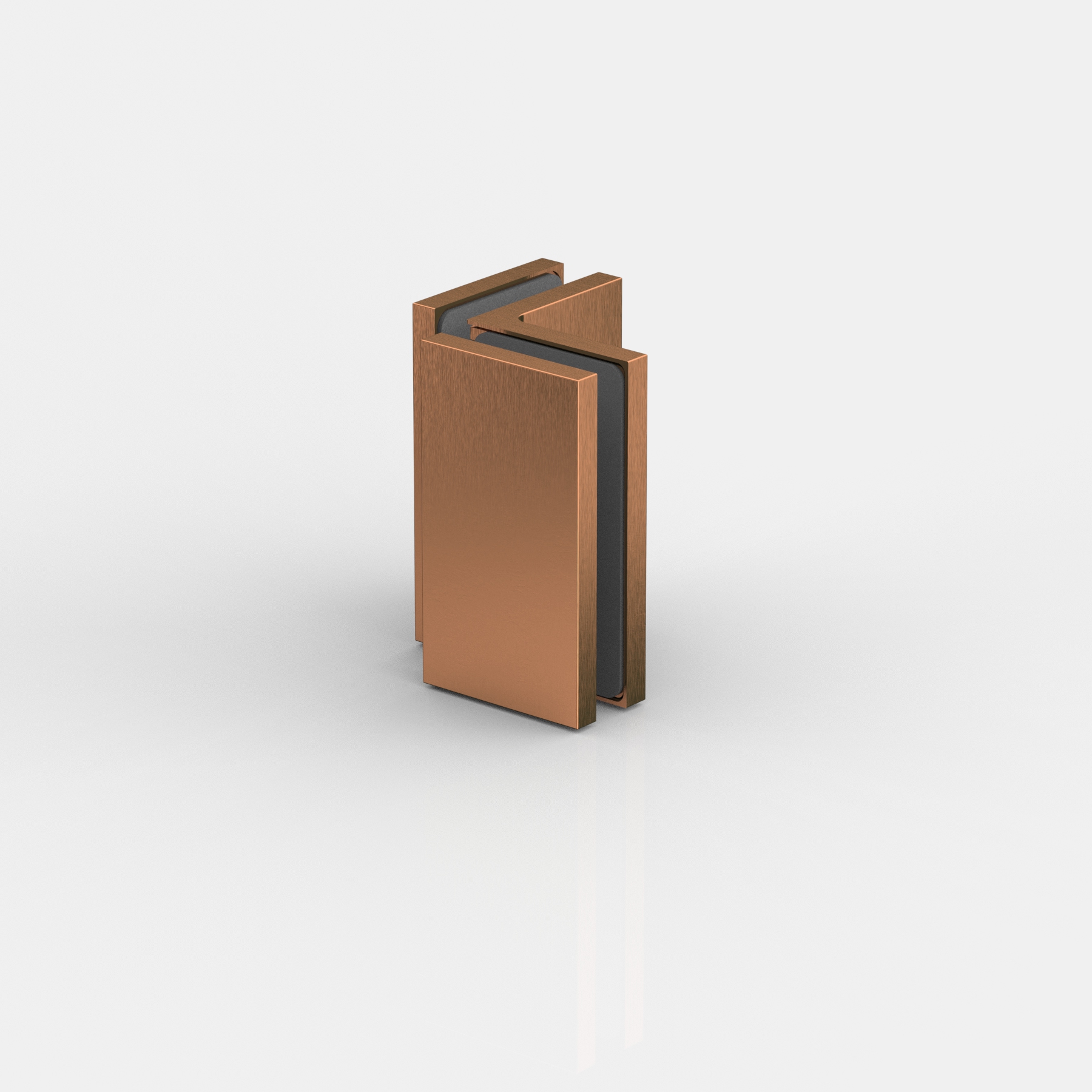Fasta vinkelbeslag glas‑glas 90°