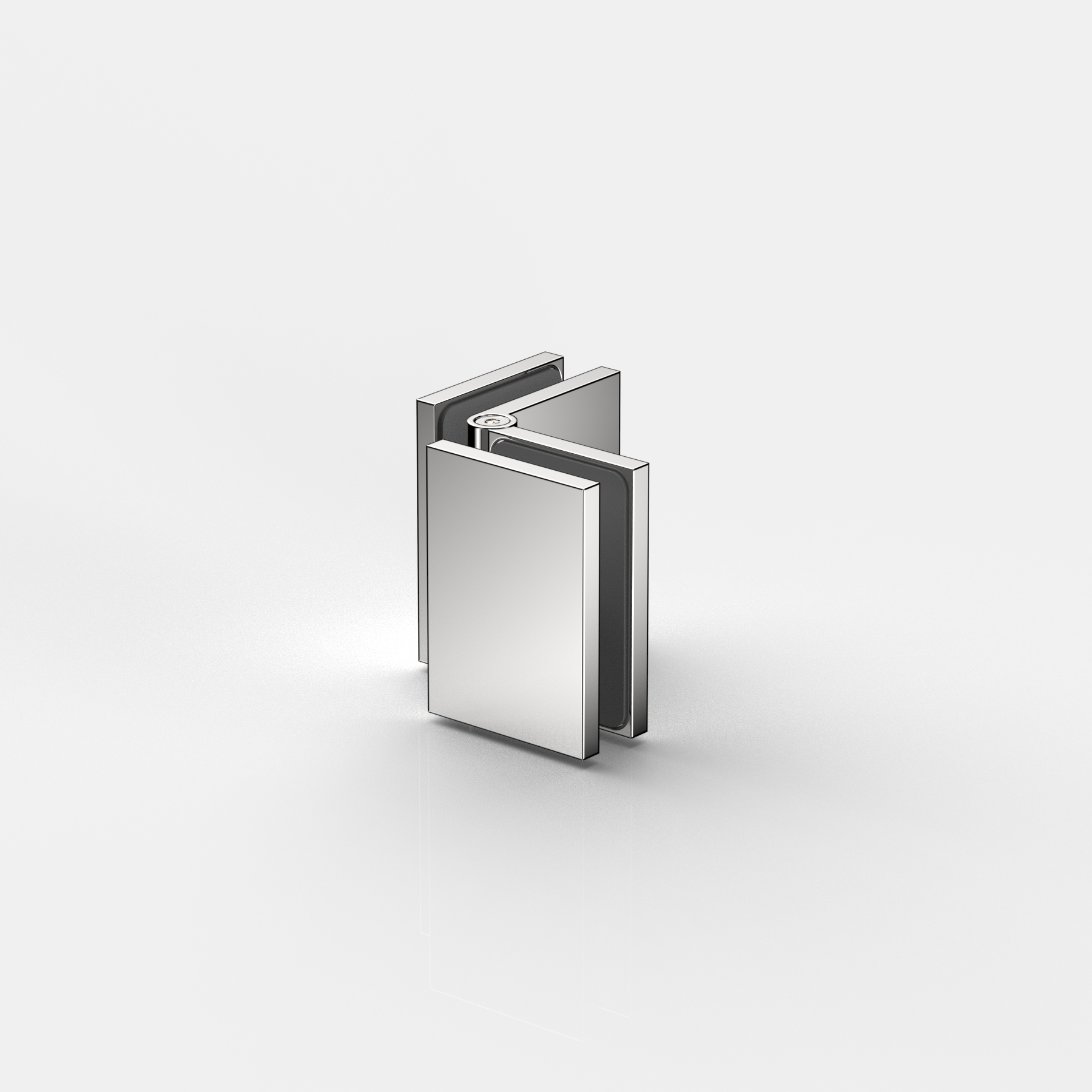 Fasta vinkelbeslag glas‑glas 135°