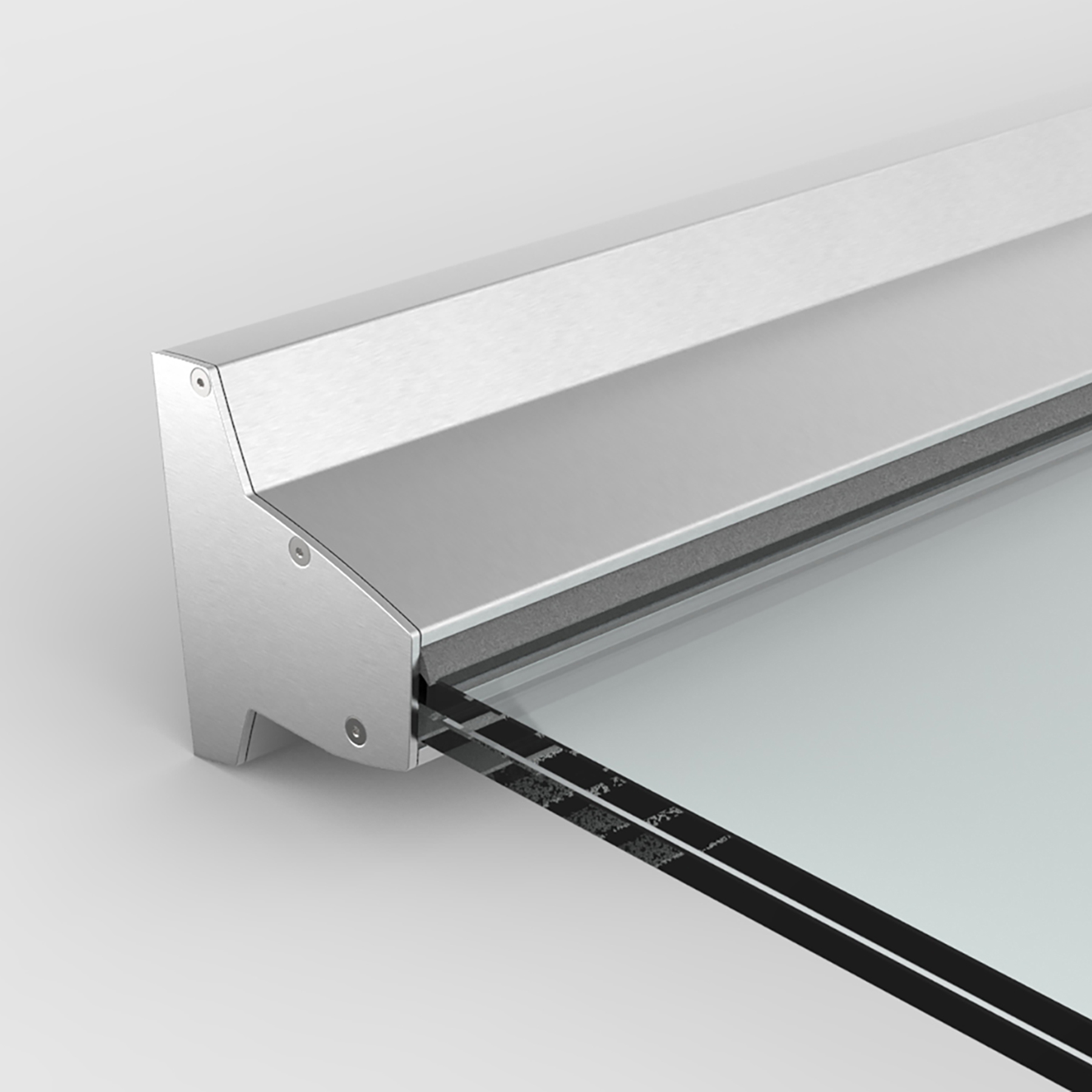 Canopy-väggprofil för laminerat glas 21,52 mm