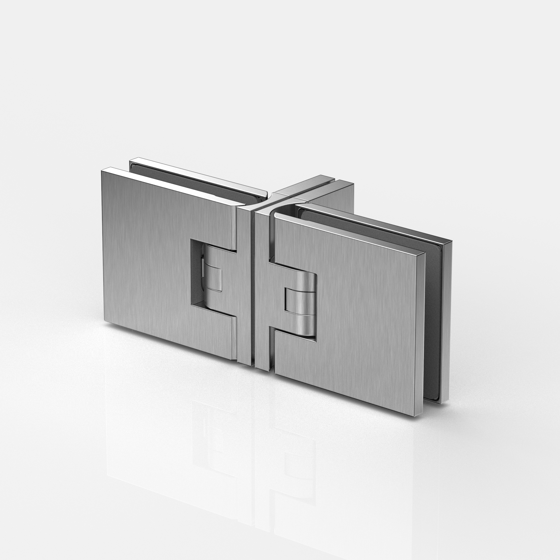 Pendelgångjärn, glas‑glas‑glas 90°