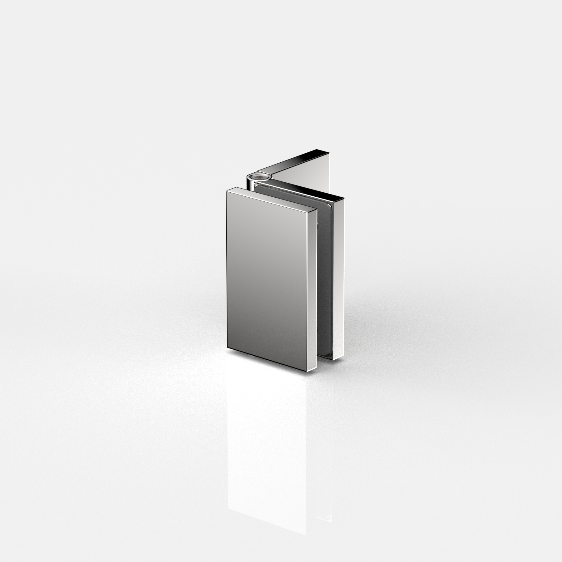 Fasta beslag glas‑vägg 90° (justerbara), blankkrom, Flamea+