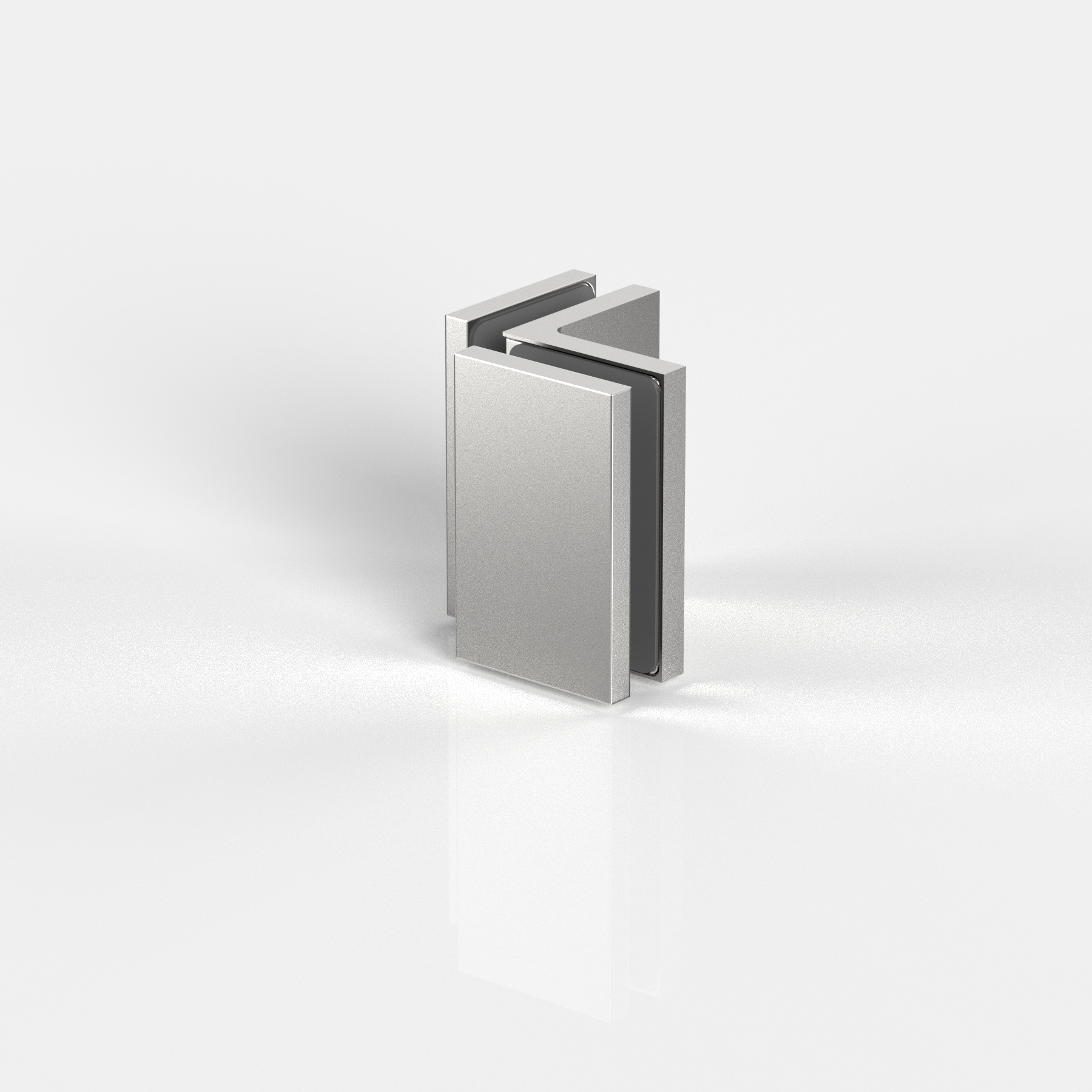Fasta vinkelbeslag glas‑glas 90°
