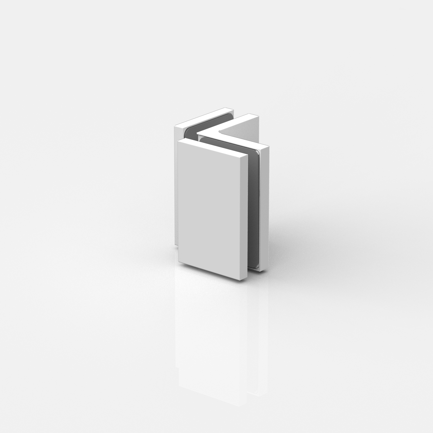 Fasta vinkelbeslag glas‑glas 90°