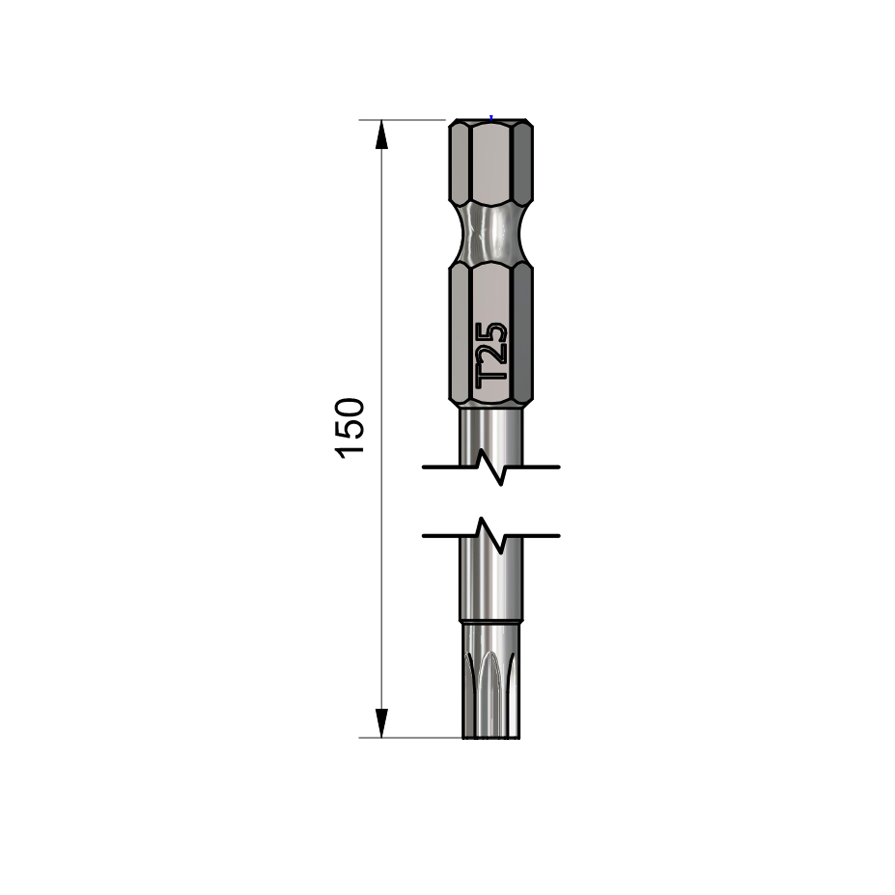 Torx‑bit T25, längd 150 mm