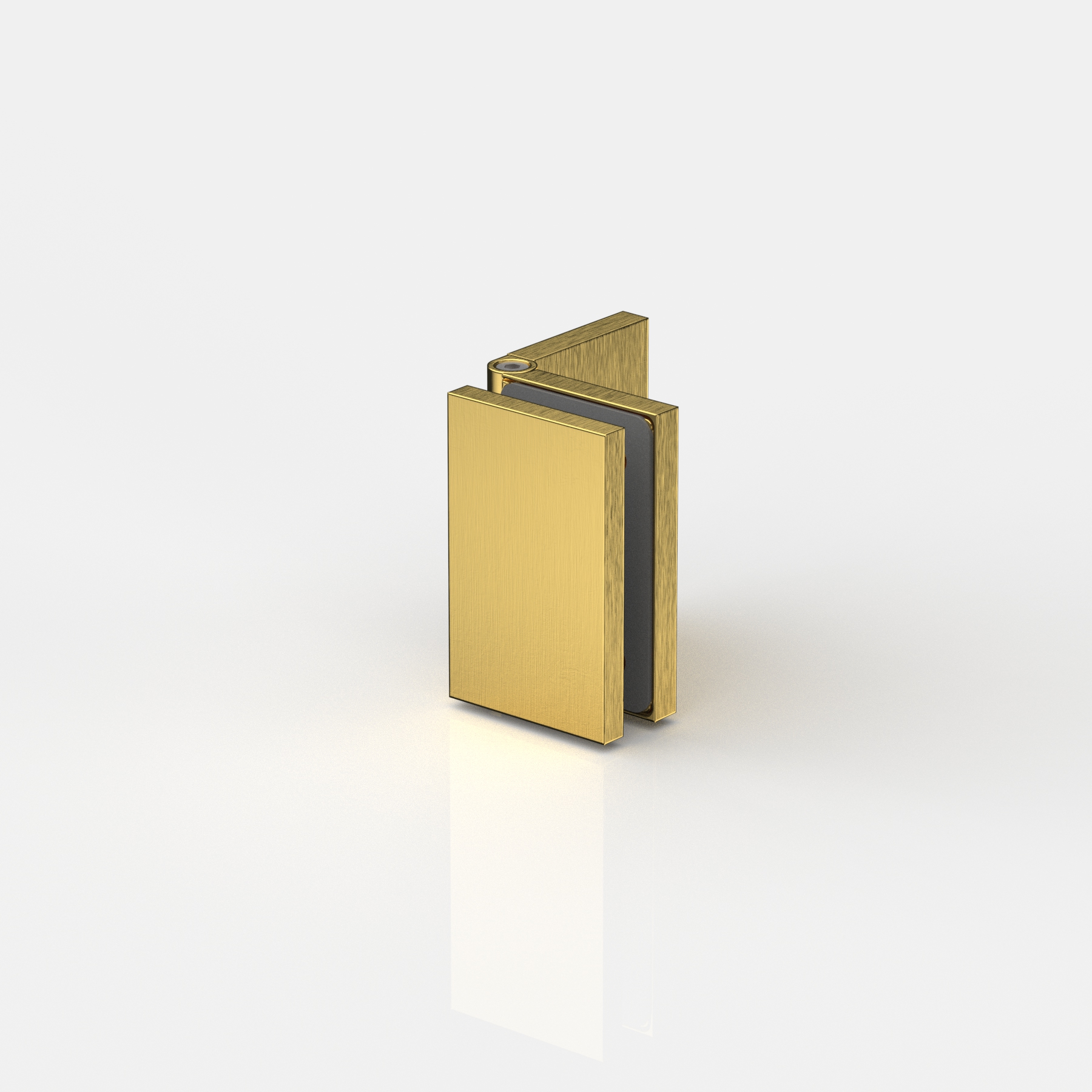 Fasta beslag glas‑vägg 90° (justerbara), mässing/guld utseende (borstad), Flamea+